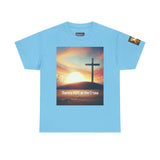 Sunset Hope Unisex Heavy Cotton Tee - Positive Inspirational Tshirt for Daily Wear, Church Gatherings, Casual Outings, Easter, Christmas -