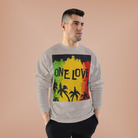 ONE LOVE Unisex Sweatshirt - Eco-Friendly Cozy Crewneck for Love and Unity
