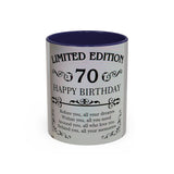 Mug - Celebrating 70th Birthday Happy Birthday Adventure Design