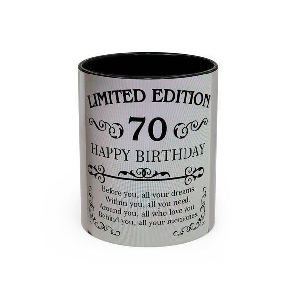 Mug - Celebrating 70th Birthday Happy Birthday Adventure Design